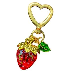 Bag Charm-Strawberry With A Heart Shaped Clip NEW IN PACKAGE